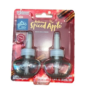 Glade Plug In Refills Scented Autumn Spiced Apple Oil Air Freshener 2 Count Ltd - Picture 1 of 2