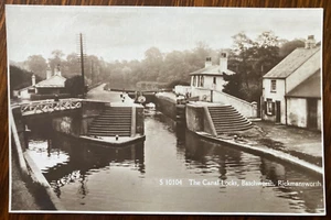 CANAL LOCKS BATCHWORTH RICKMANSWORTH Antique c1905 WH SMITH Real Photo Postcard - Foto 1 di 2