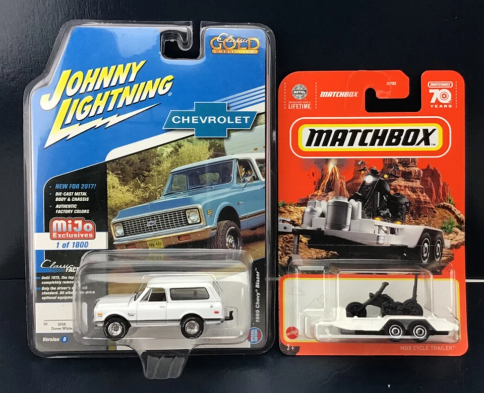 Johnny Lightning 1969 Chevy Blazer Mijo Exclusives & MBX Cycle Trailer - Image 1 of 4