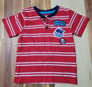 Pirate Ship Skull-XBones Red Stripe T-Shirt 3t - Picture 1 of 4