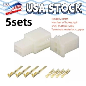 2.8MM 4 PIN WAY AUTOMOTIVE ELECTRICAL WIRE CONNECTOR MALE AND FEMALE CABLE - Picture 1 of 5