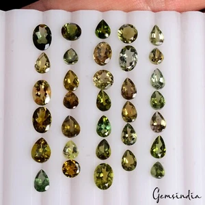 17.40 Ct Natural Untreated Tourmaline Pear Cut Faceted Loose Gemstone Lot 33 Pcs - Picture 1 of 5