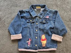 RARE Pooh 100 Acre Collection Blue Denim LS Jacket, Snap Closures, 24 Months - Picture 1 of 8