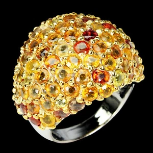Ring Size 8 Round Sapphire Multi-Color 3mm 925 Sterling Silver - Picture 1 of 3
