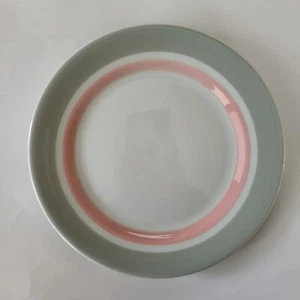 Vintage Shenango China Restaurant Ware Dinner Plate Pink Gray Banded Rimrol 1951 - Picture 1 of 5