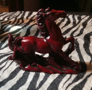 Vintage Chinese Wild Horse Sculpture Carved Red Resin Figure Asian Sculpture 3” - Picture 1 of 10