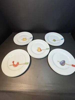 Caja y barril 10 platos de aperitivo Nancy Green Tidbits aperitivo para bocadillos 6,5” 2 cada diseño Foto 1 de 4