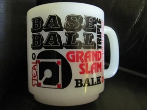 Taza de té café Glasbake vintage tema béisbol 8 oz - Imagen 1 de 6