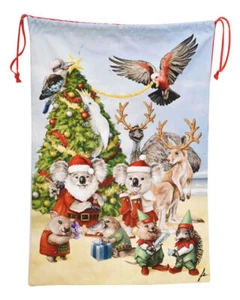 FABRIC AUSSIE CHRISTMAS GIFT BAG SANTA SACK Australian fabric stocking koala - Picture 1 of 2