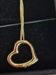 Gold plated silver & diamond Floating heart mum's pendant - Picture 1 of 10