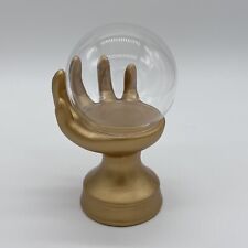 Gold Hand Crystal Ball Glass Cloche Figurine Halloween Display