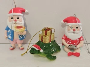 Christmas Ornament Santa With Pie, Gamer Santa & Christmas Turtle - Picture 1 of 4