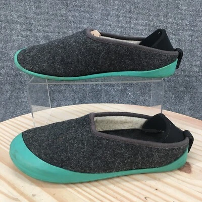 Mahabis 拖鞋男式 38 经典 2 Larvik Gotland 骡子平底灰色羊毛懒人鞋 — 第 1/4 张图片