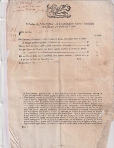 Um 1790. Italien. Bankbeleg. Wechsel. Altes Dokument zum Studieren. RRRRR - Bild 1 von 1