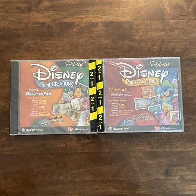 DISNEY Classic Print Creations Studio & Winnie The Pooh PC CD Set 2 - New Sealed - Image 1 of 4