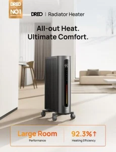 Oil Filled Radiator Heater With Digital Thermostat 1500W Space Radiant Heater - Picture 1 of 7