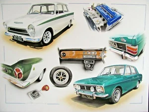 IMPRESIÓN 50 AÑOS DE FORD CORTINA LOTUS 1600E DOBLE CÁMARA ROSTYLE MK1 MK2 - Imagen 1 de 1