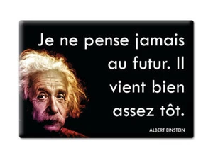 ALBERT EINSTEIN APHORISMS QUOTES PROVERBS "NEVER THINK FUTURE" MAGNET -9 - Picture 1 of 8