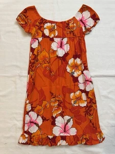 Vestido vintage para mujer HUKILAU FASHIONS talla 10 floral hibisco naranja - Imagen 1 de 8