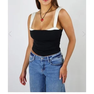 Free People schwarz-weißes zweifarbiges Tanktop - Größe L - Bild 1 von 6
