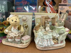 RETRO FIGI Snuggle Buddies Book Ends - Time for Tea - 1996 - Picture 1 of 5