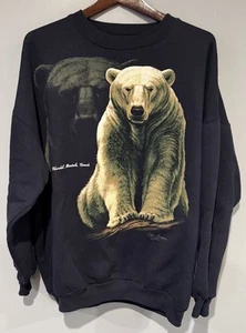Vintage Manitoba Canada Bear Sweatshirt Size 2XL Made In Canada - Picture 1 of 7