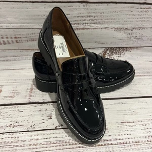 Franco Sarto Cassandra Black Patent Leather Penny Loafer Shoes Women’s 8.5 NEW - Picture 1 of 14