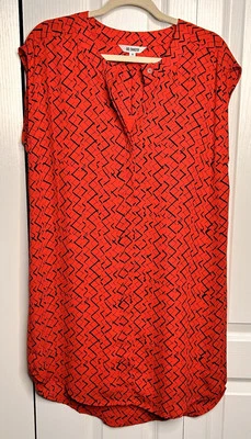 Vestido para mujer BB Dakota rojo negro con botones sin mangas alto bajo talla mediana Foto 1 de 4