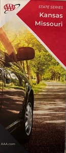 New AAA KANSAS - MISSOURI STATE ROAD MAP City/Highway Tour LATEST - Picture 1 of 1