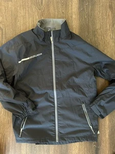 Bauer Team Jacket Youth Large Black Mesh Lined Lightweight Warm-Up Full Zip - Picture 1 of 8