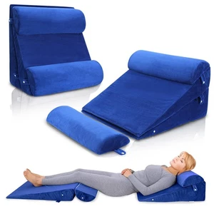 Bed Wedge Pillow Set 4Pcs for Sleeping,Elevation,Assist in Post Surgery Recov... - Picture 1 of 7