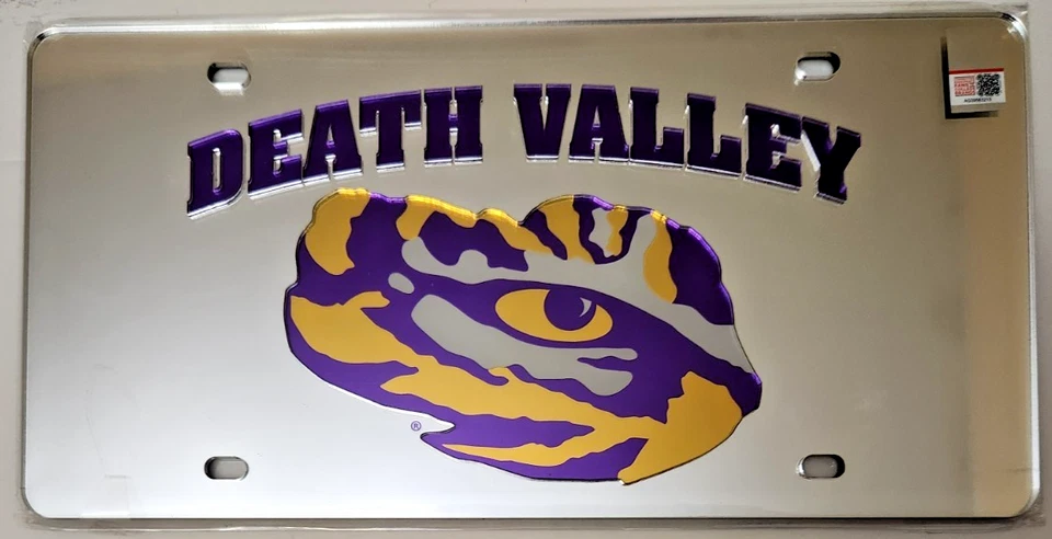 Louisiana State LSU Tigers NCAA WinCraft Silver Laser Tag License Plate - Image 1 of 1