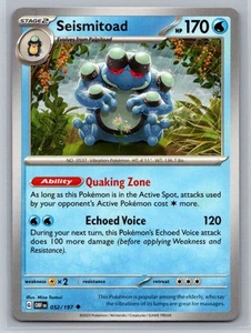 Seismitoad #052/197 SV03: Obsidian Flames Uncommon - Pokemon Cards G36 - Picture 1 of 2