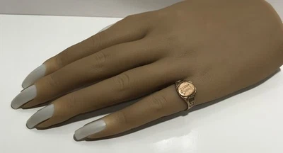 Vintage 10K Solid Gold Signet Ring, Estate Initials, 2 Tone Gold Size 5.25 - Image 1 of 4