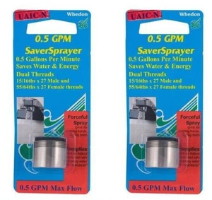 Faucet Aerator Dual-Thread 15/16"-27M x 55/64"-27F Whedon UA1CN SaverSprayer 2PK - Picture 1 of 1