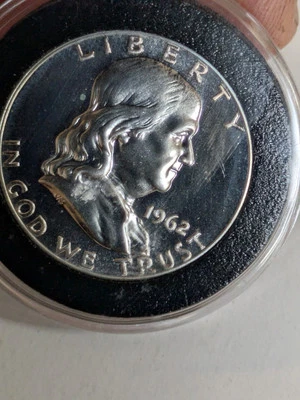 1962 Proof Franklin Half Dollar  90% Silver Nice Original Coin - Image 1 of 4