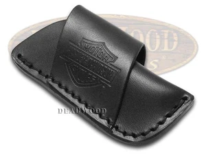 Case xx Harley Davidson Small Black Leather Sheath for Pocket Knives 52100 - Picture 1 of 4