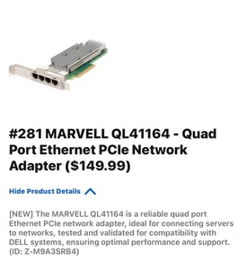 MARVELL QL41164 - Quad Port Ethernet Network Interface Card - Picture 1 of 1