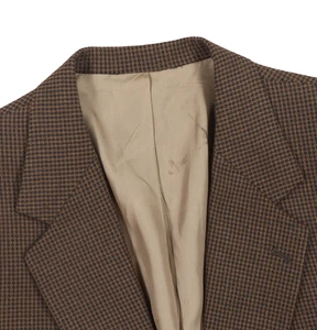 Men's 48 R Loro Piana Brown Check 100% Camel Hair Sport Coat Blazer Jacket - Picture 1 of 13