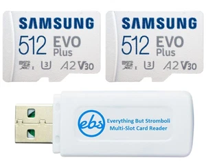 Samsung 512GB Evo Plus MicroSD Card (2 Pack EVO+ Bundle) MicroSDXC UHS-I Clas... - Picture 1 of 7