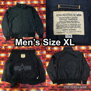 Alpha Industries Inc Hawk Vintage Black Bomber Jacket Men’s Size XL - Bild 1 von 15