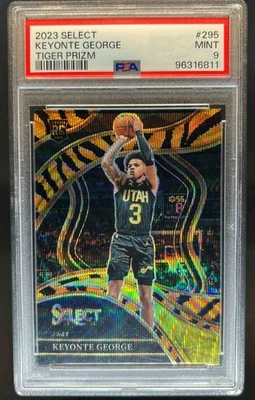 2023 Select Keyonte George Tiger Prizm RC Courtside #295 Jazz PSA 9 Mint Rookie - Image 1 of 2