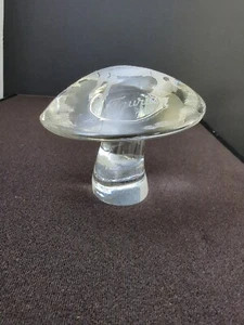 Vintage Pilz Wikinger Glas Sternzeichen Stier geätzt klar Briefbeschwerer - Bild 1 von 18