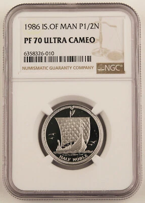 Isle of Man 1986 1/2 Oz Platinum Half Noble Proof Coin NGC PF70 Ultra Cameo - Image 1 of 4