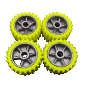 4 Knex Reifen kleine 7/8" gelbe Mario Cart graue Räder - K'nex Ersatzteile - Bild 1 von 4