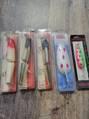 Nuevo- Lote de (5) señuelos de pesca Pike Muskie / cucharas Creek Chub PIKIE cucharas de la suerte Foto 1 de 4