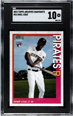 2022 Topps Archives Snapshots #26 Oneil Cruz Rookie SGC 10 GEM MINT RC - Image 1 of 2