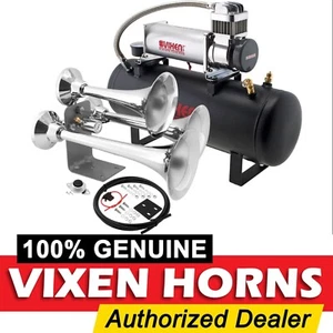 TRAIN HORN KIT FOR TRUCK/CAR/PICKUP LOUD SYSTEM /2.5G AIR TANK/200PSI/3 TRUMPETS - Picture 1 of 11