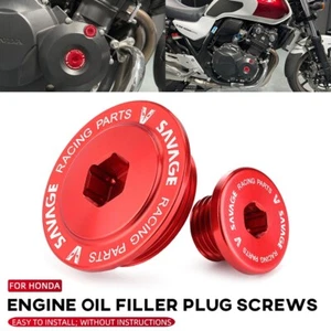 For HONDA CB400SF CB400 Super Four CNC Engine Oil Filler Cap Screws Cover Plug - Foto 1 di 23