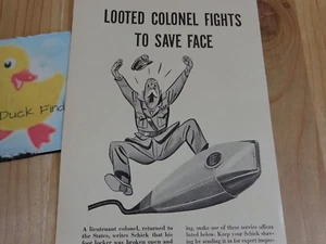 Schick Electric Shaver 1945 WWII Looted Colonel Fights Magazine Ad Print - Picture 1 of 3
